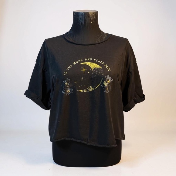 Obsessive Love Black Graphic Tee To The Moon And Back - Picture 3 of 14